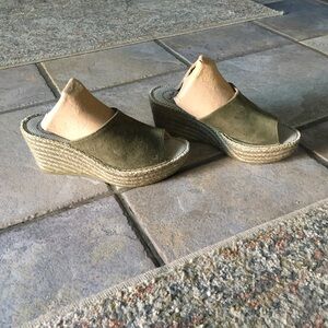 Olive Green Wedge Sandals